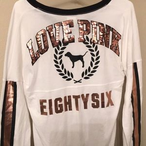 PINK Victoria's Secret Varsity V-Neck Tee
